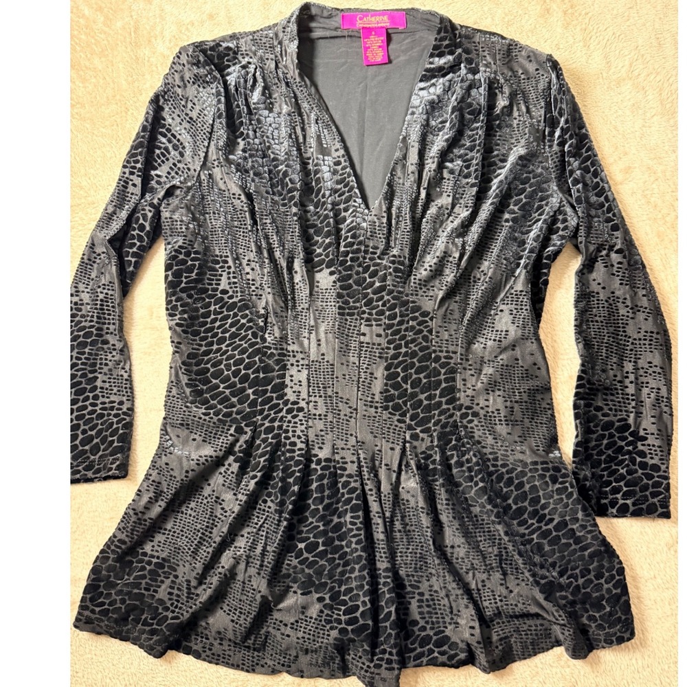Catherine Malandrino Burnout Velvet Top S Whimsigoth Romantic Victorian Mob Wife